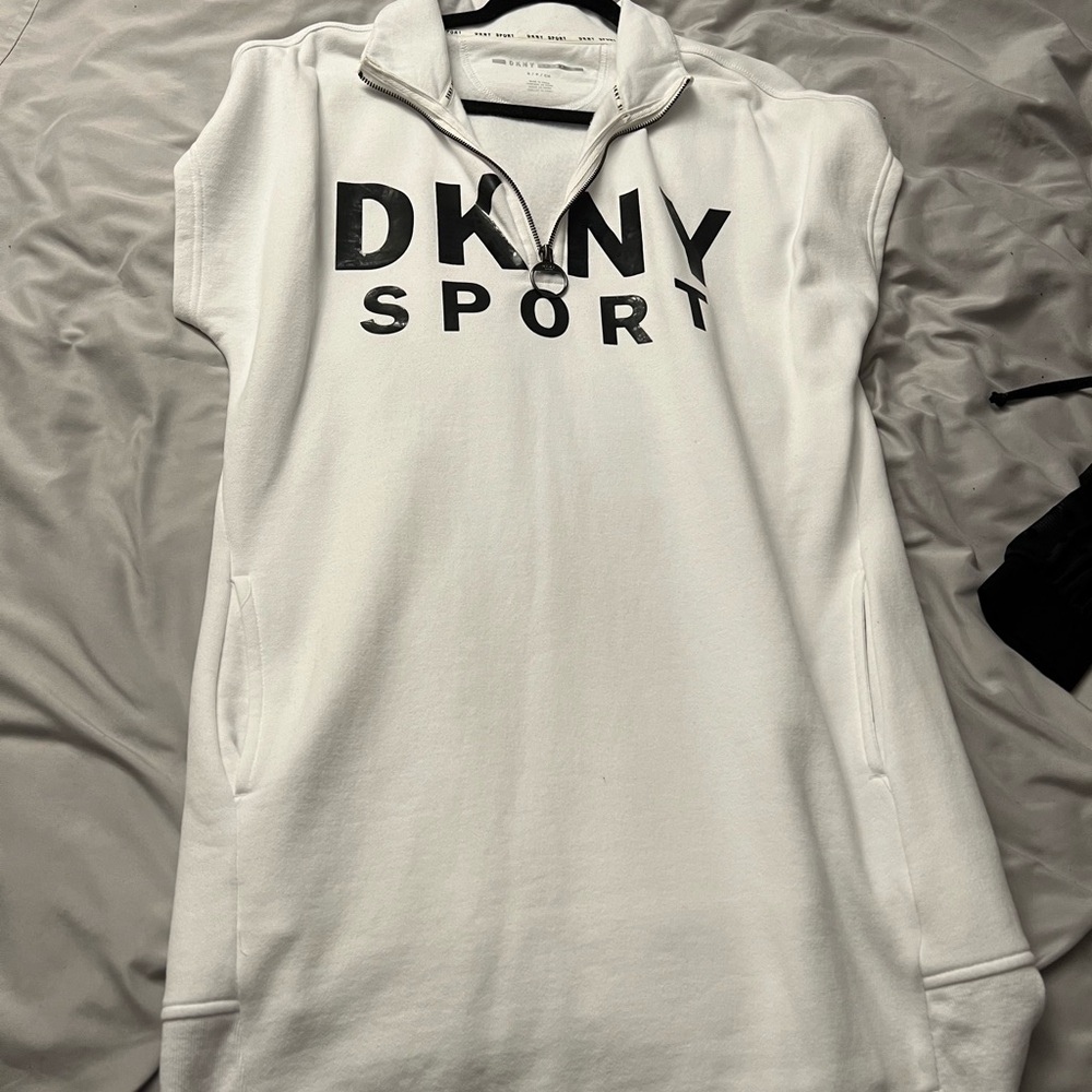DKNY Sport White Sleeveless Pullover Dress